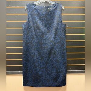 Mario Serrani Blue Black Jacquard Sheath Dress XL
